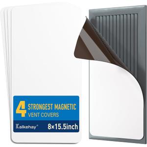 4 Pack Strong Magnetic Vent Covers for Home Ceiling, 8x15.5 Inches Furnace Vent Cover for Steel Air Registers, Floor, Wall, RV, HVAC (White)