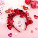 Valentines Day Headband for Kids Hearts Red Headbands for Girls Pink Glitter Cupid Costume for Women Valentine Decoration(Small)
