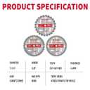 3 Pack 7 1/4 Circular Saw Blade 24T&40T&60T Combo, TCT ATB 24T Framing, 40T Ripping & Crosscutting, 60T Finish Saw Blade for Various Wood Cutting, 5/8" Arbor, Fit Dewalt Craftsman Ryobi Milwaukee