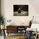 Jesus and Lamb Canvas Wall Art Jesus Christ Finds the Lost Lamb Poster Print Christian Lost Sheep Parable The Good Shepherd Wall decor Pictures for Living Room Bedroom Church Decoration 12x16in