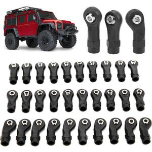30Pcs RC Linkage Rod Ends for Traxxas TRX-4 1/10 - High-Precision M4 Ball Joint Head Set, Lightweight Durable Plastic+Steel Crawler Upgrade Parts