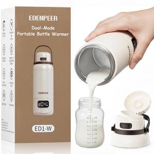 Portable Bottle Warmer for Travel,Typ-C&AC Dual Power Mode with Built-in Sterilizer,Baby Milk Warmer On The Go and 120W Fast Heating Breastmilk,Formula,Water,3 Wide Mouth&17oz Large Capacity