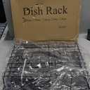 SNTD Dish Drying Rack - Space-Saving Dish Rack for Kitchen Counter, Stainless Steel Dish Drainer with Utensil Holder and Drainboard, 11" W x 15" L (Black)