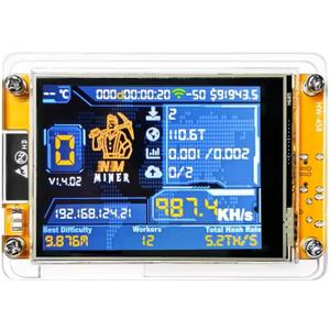 Lucky Miner for Computer Nerd Bitcoin Solo Lottery NMMiner Hashrate 987KH/s 2.8 inch Smart Display Crypto ESP32