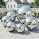 Silver 6PCS Inflatable Mirror Ball, Reusable PVC Mirror Balls Large Event Decoration Hanging&Standing Balloon with Electric Pump for Event, Wedding, Party Decor(Silver, 6Pcs+Pump)