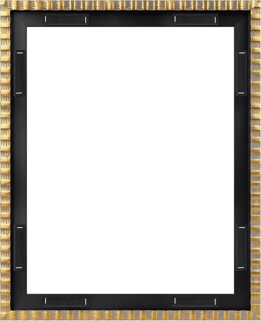 16x20 Gold Canvas Floating Frame for Paintings Distressed Finish