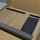 Lap Desk - Up to 17 Laptop Tray with Wrist Rest, Portable Handle, Fixed Mouse Pad, Tablet & Phone Slots, Laptop Stand for Bed with Cushion (Dark Brown Woodgrain)
