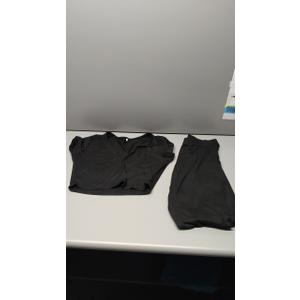 Black crop top and leggings set (L)