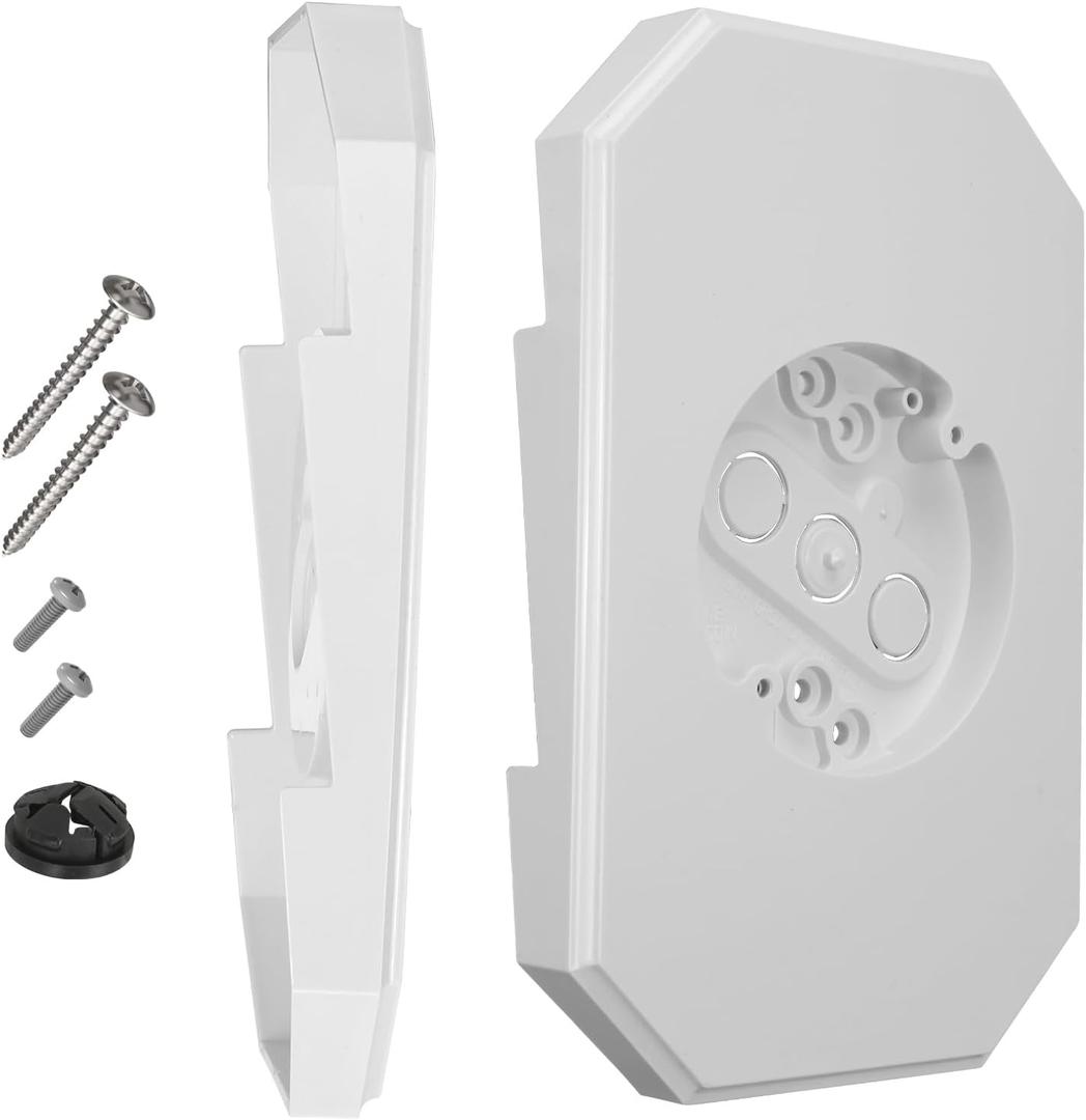 Vinyl Siding Mounting Blocks , Ease of Installation Built-in Electrical Box Outdoor Light Mounting Block, 8141DBL Siding Mounting Plate for 1/2 inch Lap Double and 4 inch Siding, White 1 Pack, Large