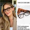OCCI CHIARI 2.25 Reading Glasses Women Big Readers for Large Lady Clear Lens (1.0 1.25 1.5 1.75 2.0 2.25 2.5 2.75 3.0 3.5 4.0)
