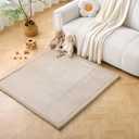 Hakuna Matte CloudSoft Play Mat - Beige 50" x 50" Super Soft | Waterproof Baby Rug | Luxury Cushioned Comfort | Safe & Non-Toxic for Tummy Time | OEKO-TEX Certified Modern Home Decor