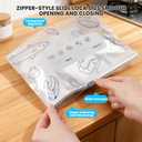 EMESAK Reusable Aluminum Foil Sealable Storage Bags, Leak Proof Stand Up Freezer Bags With Zipper Lock Label for Food Preservation Vegetables Fruit,Meat,Snacks,Bread,Seafood (30PCS, Medium) (Grey-large-30)