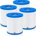 Future Way Type H Pool Filter Cartridge Replacement for Intex 330 GPH Filter Pump for Above Ground Pools, Replace Type H, 29007E, 4 Pack