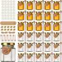 3 oz Mini Honey Jars with Dipper, 30 Pack Glass Hexagon Honey Jar for Baby Shower, Empty Glass Jars for Wedding Favors and Party