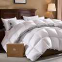 Pacific Coast Goose Feather Down Fiber Comforters King Size, Heavyweight Thickened Winter Duvet Insert, Ultra-Soft, Fluffy, Breathable, Hotel Luxury Bedding Comforters, 8 Tabs, 106"x90"