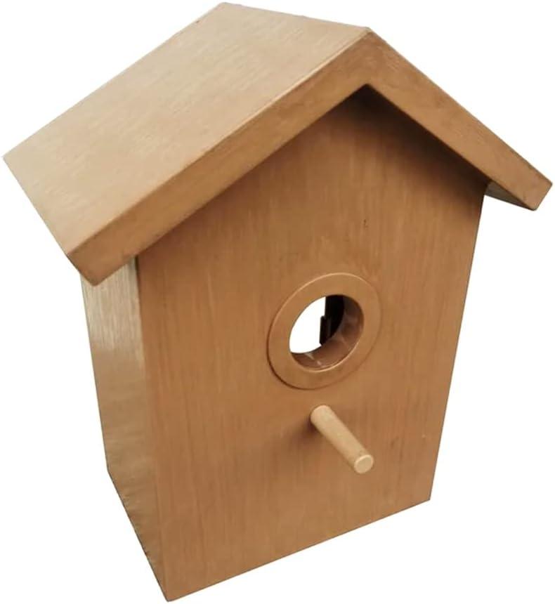 SPY Window Birdhouse - Easy to Make See Through One Way Mirrored Home Bird Nest House Mount with Viewing Window for Backyard  7x8.5 In