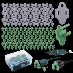 110 Sets Green Weatherproof Gaskets and Plug Protectors Covers Outdoor Cover Extension GFCI Cord Christmas Lighting Installation Weatherproof Kit Outdoor Stop Tripping