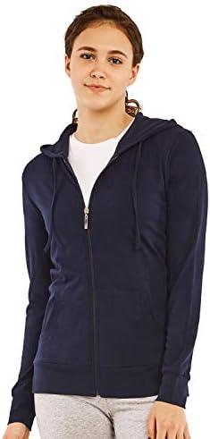 Women's Zip Up Cotton Light Hoodie Jacket M