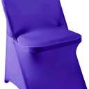 Howhic Folding Chair Covers for Party - 12pcs, Purple Universal Spandex Fitted Chair Covers for Wedding, Banquet, Conference