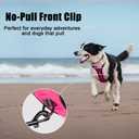 PoyPet No Pull Dog Harness, Reflective Comfortable Vest Harness with Front & Back 2 Leash Attachments and Easy Control Handle Adjustable Soft Padded Pet Vest for Small to Large Dogs (Pink,S)