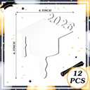 12 Pcs Sublimation Graduation Fans Blank Class of 2026 Gifts DIY Hand Paddle Fan with Wood Photo Frame for Celebrate Graduation Wedding Party(Grad Cap,7.9 x 5.9 Inches)