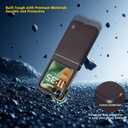 2 x ASAPDOS Genuine Leather Folio Magnetic Case for Motorola Razr 2025/2024 [Compatible with MagSafe],Built-in Screen Protector and Thin Slim Protective Case Cover Coffee