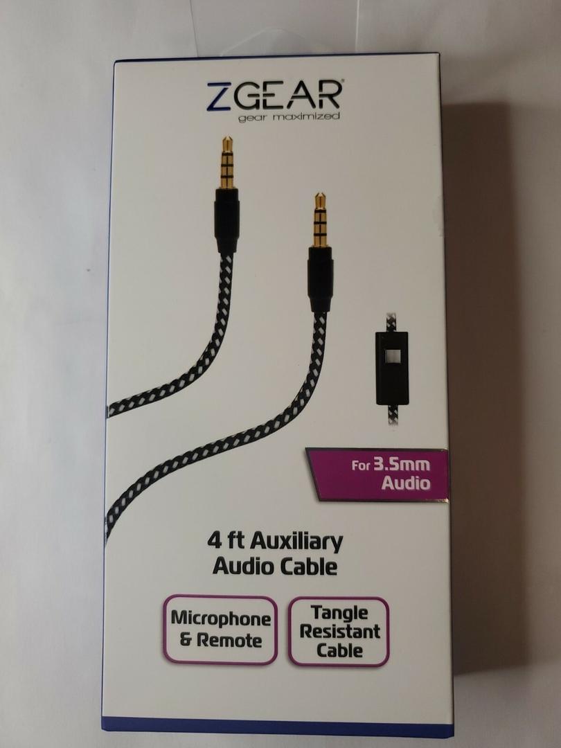 Z Gear 4ft Auxillary Audio cable For 3.5mm Audio