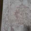 Area Rug 2x6 Runner Rug: Washable Vintage Hallway Rugs Indoor Medallion Rug Low Pile Distressed Floor Carpet Retro Accent Rugs for Kitchen Bedroom Bathroom Dining Room(Beige, 2'x6')