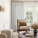 60 Inch Extra Wide Pinch Pleated Linen Curtains 112 Inch Length for Living Room Large Window Drapes Light Filtering Privacy for Bedroom Back Tab with Hooks Clip Rings 60"W x 112"L (Pack of 1), Beige White