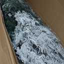 8FT Prelit Flocked Christmas Tree with Light, Snowy Pine Design, 470 Warm White LED Lights, Hinged Branches, Metal Stand, Realistic Artificial Xmas Tree for Indoor Holiday Decoration