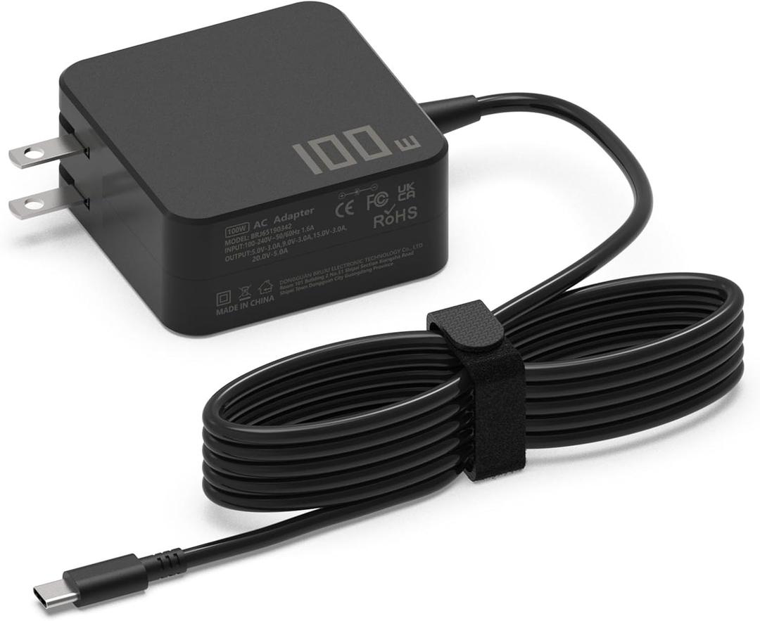 100W-USB-C-Charger, USB-C-Laptop-Charger Fast Charger Compatible with Asus ROG Ally, HP, Lenovo ThinkPad, Acer, Laptops and All USB - C Port Devices, Charge Type-C 96W 90W 65W 45W 30W Device