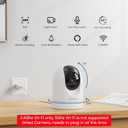 Cinnado Security Camera Indoor-2K 360 WiFi Cameras for Home SecurityPet/Dog/Baby Camera with Phone app, 2-Way Audio, Night Vision, 24/7 SD Card Storage, Works with Alexa & Google Home (2.4Ghz)-D1