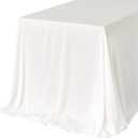 Ling's moment White Wedding Table Cloths in Premium Crumpled Velvet, 9ft x 11ft, Fits 4ft/6ft Rectangular/Round Sweetheart&Head Table for Wedding Reception, Bridal Shower, Birthday Decoration,Banquet