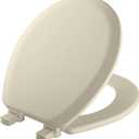 Mayfair Cameron Biscuit Toilet Seat, Non Slip Heavy Duty Wood, Easy Clean, Made in USA, Round