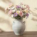 Ceramic Farmhouse Flower Vase, 7.36 Inch Rustic Decorative Vintage Vases for Home Decor Table Living Room Kitchen Bedroom Shelf Mantel Wedding Centerpiece