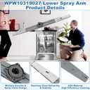 WPW10319027 W10319027 Dishwasher Middle Center Spray Lower Wash Arm Assembly Replacement for Whirlpool Dishwashers Spray Arm Parts AP6019436 2209797 PS11752743 WDF520PADM WDF330PAHS ADB1400AGW
