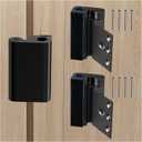 Home Security Door Reinforcement Lock for Front/Inward Swing Doors - Upgraded Reinforced 1200lbs Capacity, Night Kids Safety Metal Flip Deadbolt Latch (2Pack Black)