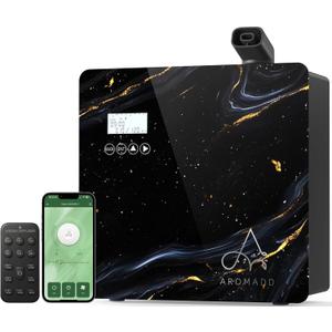 2026 Upgraded 3500 Sq.Ft HVAC Scent Diffuser for Home | Smart Whole House Waterless Diffuser with App & Remote Control, Hotel Collection Diffuser, Cold Air Tech, 600mL, Marble Black, U5 Pro + remote control