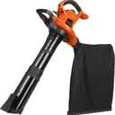 BLACK+DECKER 3-in-1 Electric Leaf Blower, Leaf Vacuum/Mulcher, Corded, 12-Amp (BV6600)