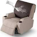 VANSOFY Recliner Chair Covers 100% Waterproof Backrest Cover Reclining Cover Non-Slip Dog Chair Cover Furniture Protector Washable Slipcover Elastic Straps for Pets, Dogs(Chocolate)
