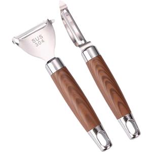 2 x Swivel Vegetable Peeler Set 2 Pack (Straight & Y-Type), Ultra Sharp Stainless Steel Blades with Grip Handle, Effortless Peeling for Potato, Carrot, Pumpkin, Cucumber, Apple & More