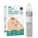 GROWNSY Nasal Aspirator for Baby, Electric Nose Aspirator for Toddler, Baby Nose Sucker, Automatic Nose Cleaner with 3 Silicone Tips, Adjustable Suction Level, Music and Light Soothing Function (Grey)