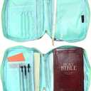 G-LEAF Bible Cover Case/Book Cover, Bible Case for Women, Bible Cover Bags Floral Pattern With Handle Fits for Standard Size Bible, 9.5x6.7x2.5 In