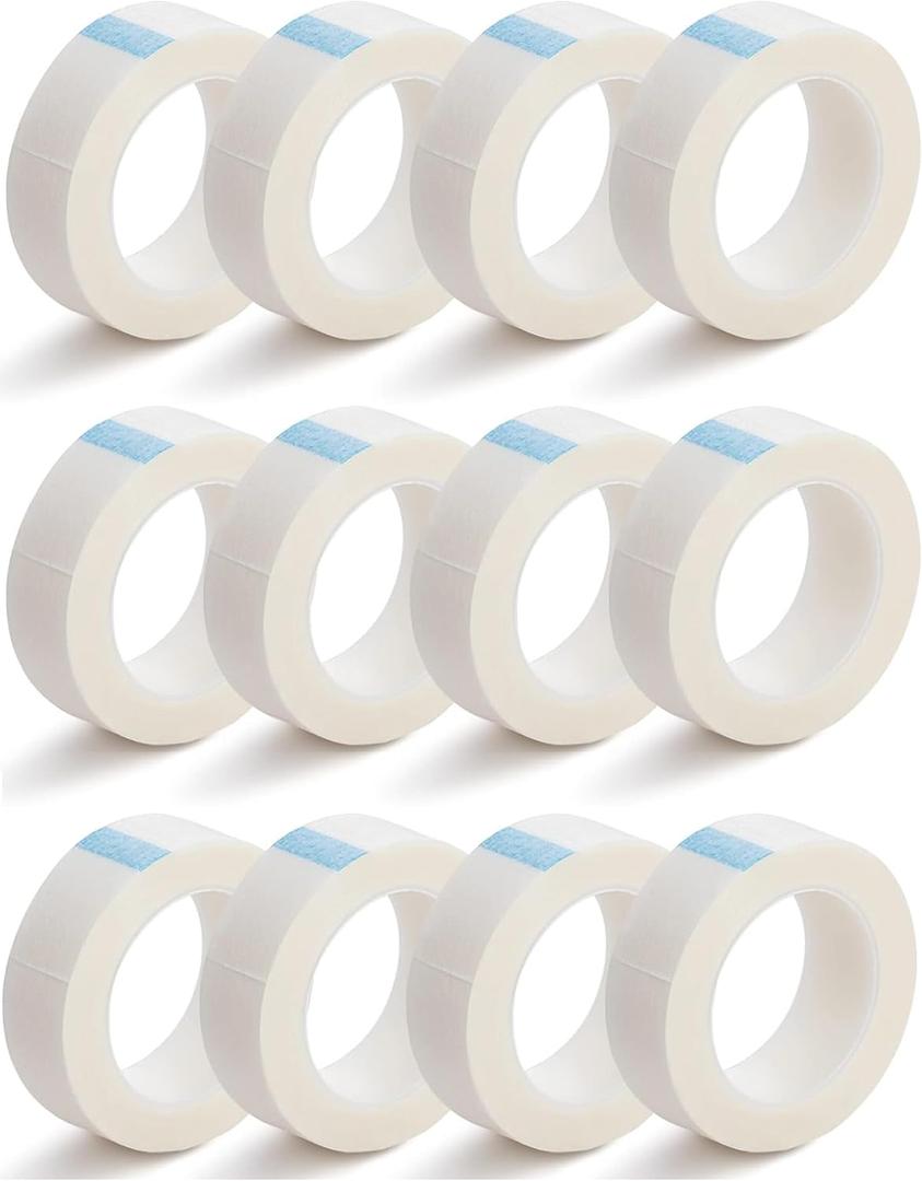 2 x Comfort Axis Microporous Soft Paper Tape 1/2 X 10 Yd Self Adhesive Bandage Non-Woven Breathable Easy to Tear Wound Tape, Pack of 12 Rolls, 0.5 Inch