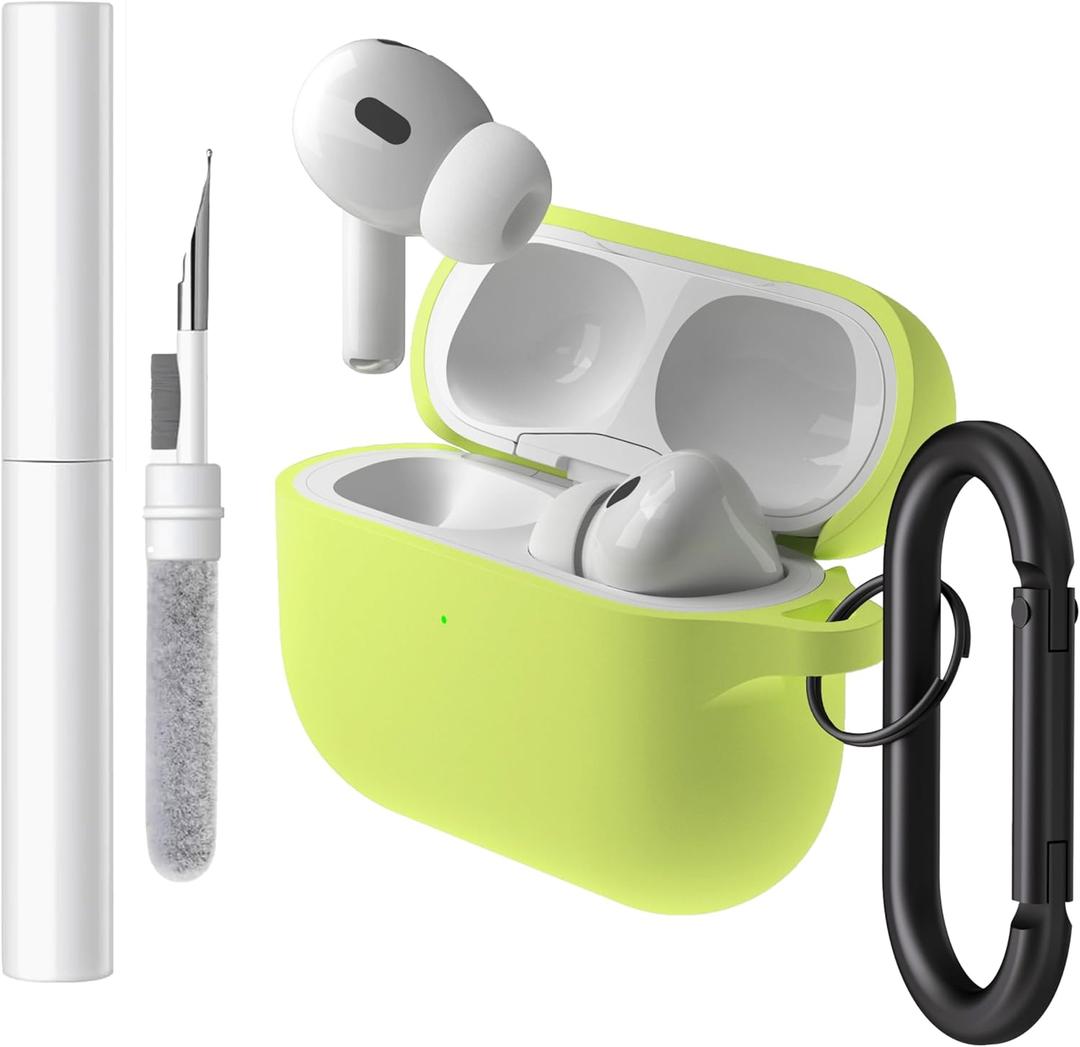 Brujula Case for AirPods Pro 3 Case Silicone Protective Cover Compatible with AirPods Pro 3rd Generation 2025 (Yellow Green)