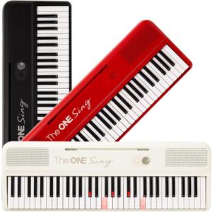 The ONE Keyboard Piano Sing, 61 Keys Piano Keyboard For Singing & Practice with Bluetooth, Record, Sheet Music Stand and Huge Library of Songs for Sing-Along, Piano For Music Lover & Beginner (White)