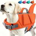Fragralley Shark Fin Dog Life Jacket with Extra Foam, High Buoyancy Pet Safety Vest with Reflective Strips & Rescue Handle for Swimming Boating Beach, Ripstop Dog PFD Suit for Small Dogs