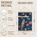 URLLUAE Rocket Space Wall Art Posters for Kids Room, Outer Space Planet Motivational Poster Hanger Frame for Boys Bedroom Classroom Nursery Playroom Wall Decor, 12x16 Inch Set of 2