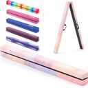 ZELUS 8' Folding Gymnastics Balance Beam, Floor Balance Beam w/Carry Handles Anti-Slip Base for Kids, Beginners & Professional Gymnasts (8 ft, PinkPurple)