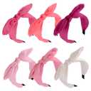 Jaciya 6 Pieces Knotted Bow Headbands for Women Wide Pink Headbands for Girls Hair Accessories Knot Headband with Bow Pink Series